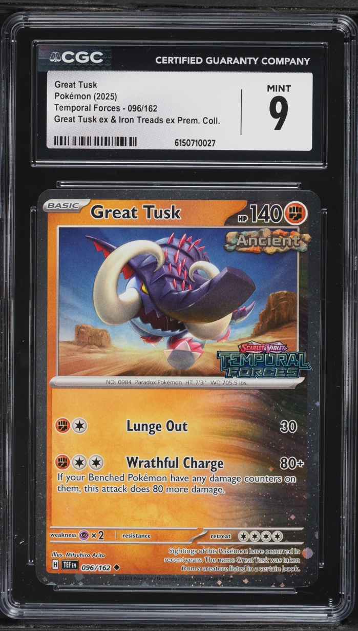 2025 Pokemon Scarlet & Violet Promo Temporal Forces Premium Collection Great Tusk #96 CGC 9