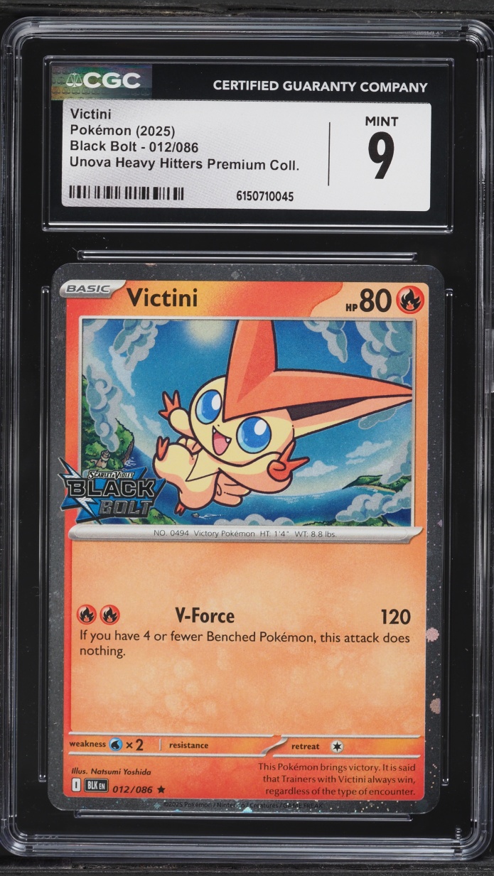 2025 Pokemon Scarlet & Violet Black Bolt Unova Heavy Hitters Premium Victini #12 CGC 9 MINT