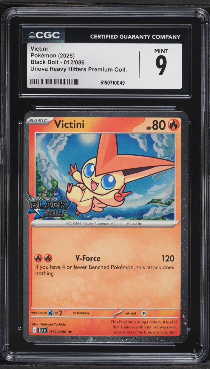 2025 Pokemon Scarlet & Violet Black Bolt Unova Heavy Hitters Premium Victini #12 CGC 9 MINT