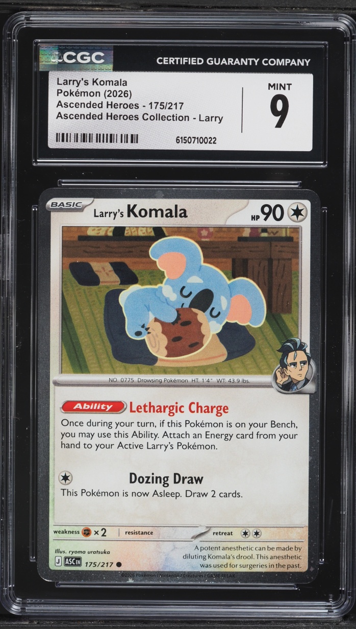 2026 Pokemon Mega Evolution Ascended Heroes Collection Larry's Komala #175 CGC 9 MINT