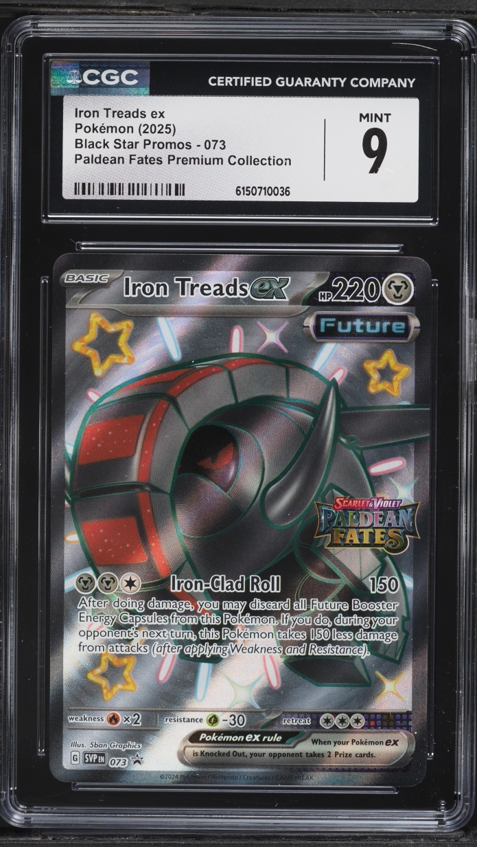 2025 Pokemon Scarlet & Violet Promo Paldean Fates Premium Full Art Iron Treads ex #73 CGC 9