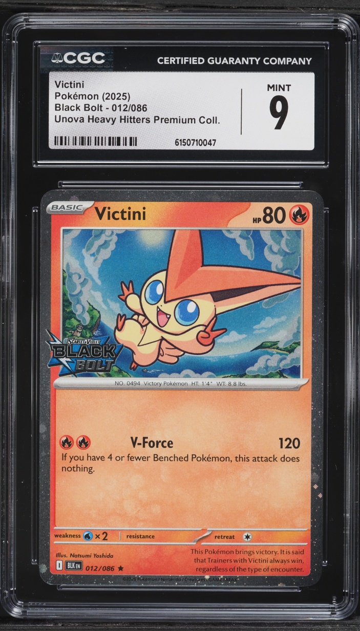 2025 Pokemon Scarlet & Violet Black Bolt Unova Heavy Hitters Premium Victini #12 CGC 9 MINT