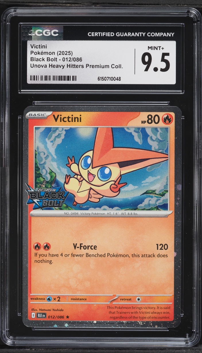 2025 Pokemon Scarlet & Violet Black Bolt Unova Heavy Hitters Premium Victini #12 CGC 9.5 MINT+
