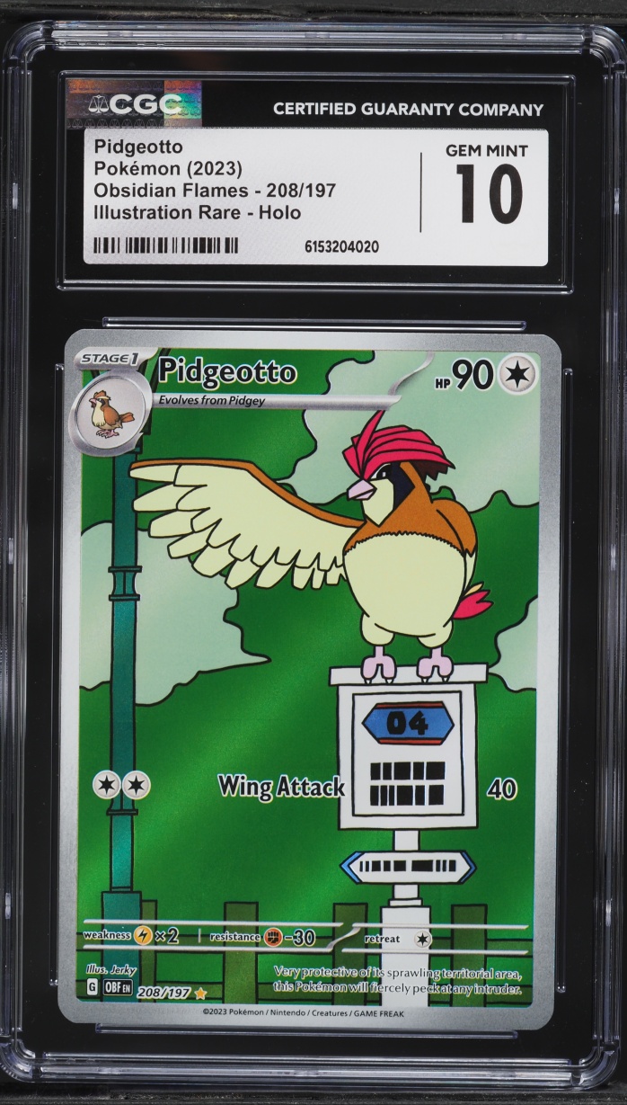 2023 Pokemon Scarlet & Violet Obsidian Flames IR Pidgeotto #208 CGC 10 GEM MINT