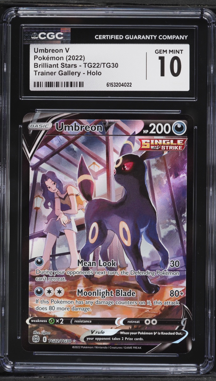 2022 Pokemon Sword & Shield Brilliant Stars Trainer Gallery CHR Umbreon V #TG22 CGC 10 GEM MINT