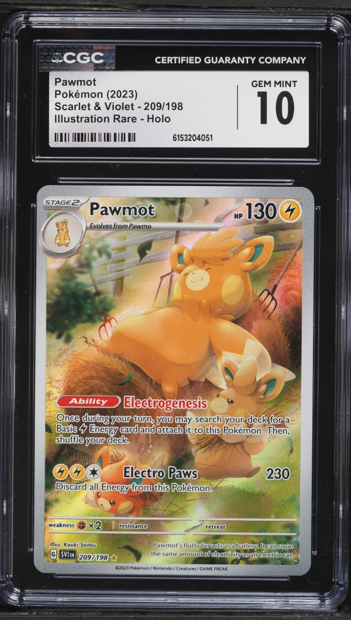 2023 Pokemon Scarlet & Violet IR Pawmot #209 CGC 10 GEM MINT