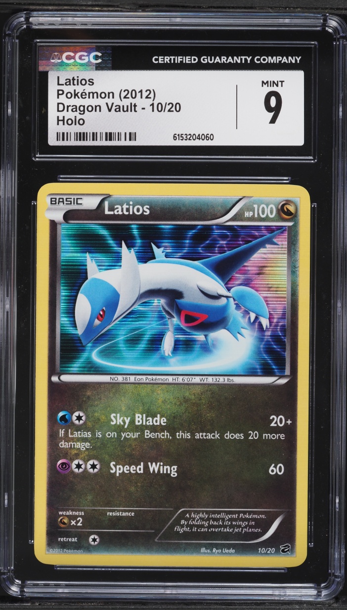 2012 Pokemon Black & White Dragon Vault Holo Latios #10 CGC 9 MINT