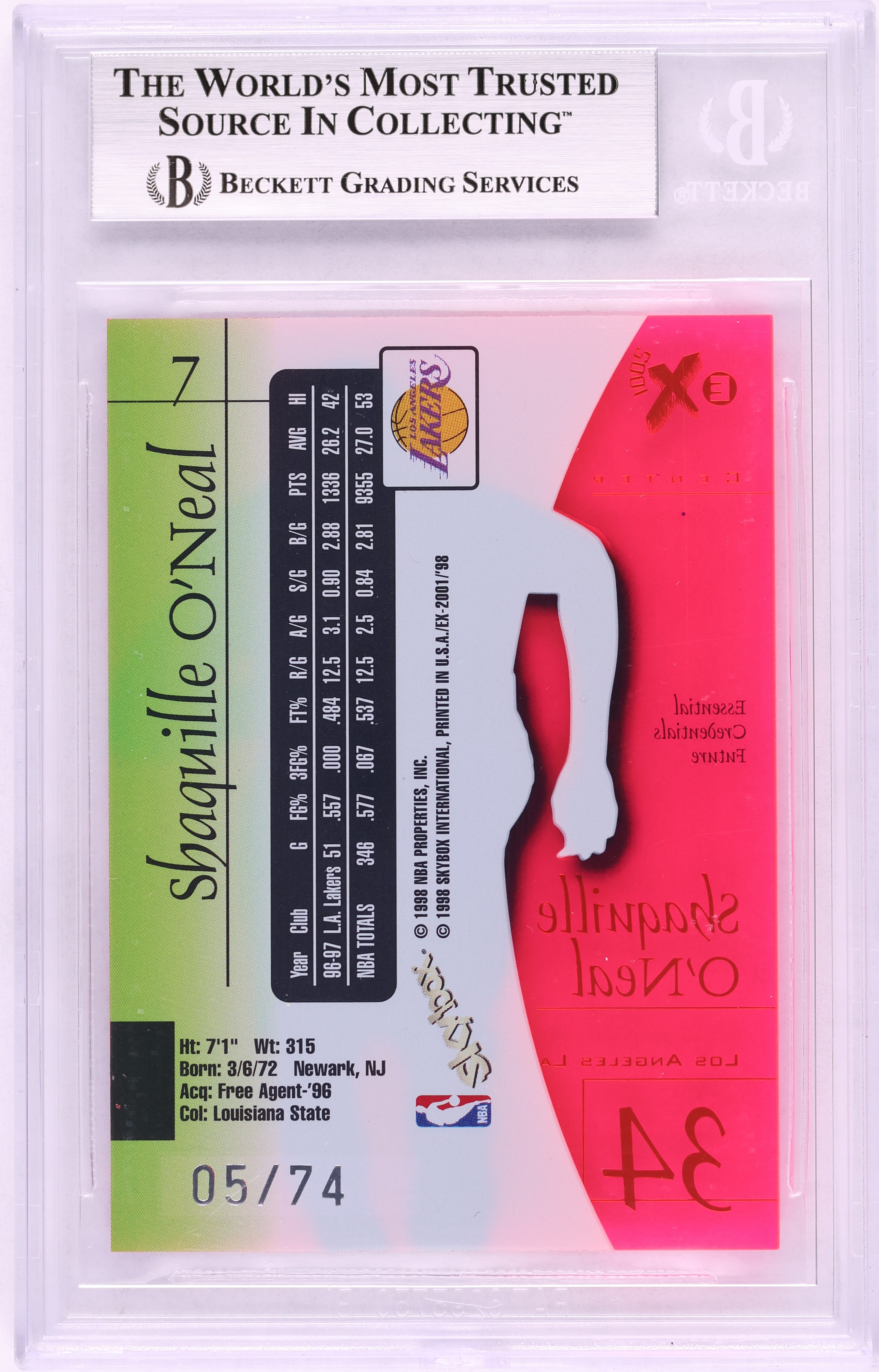 1997 Skybox E-X2001 Essential Credentials Future Shaquille O'Neal