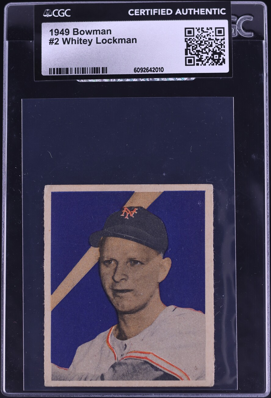 1949 Bowman Whitey Lockman #2 CGC AUTH