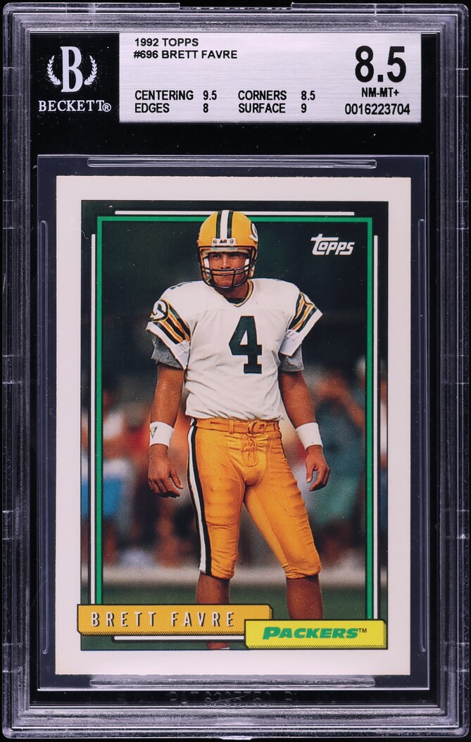1992 Topps Football Brett Favre #696 BGS 8.5 NM-MT+