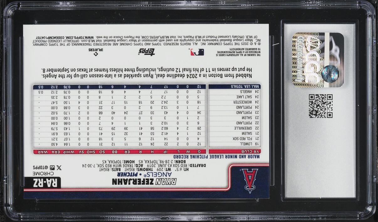 2025 Topps Chrome Ryan Zeferjahn ROOKIE AUTO #RA-RZ CGC 10 GEM MINT