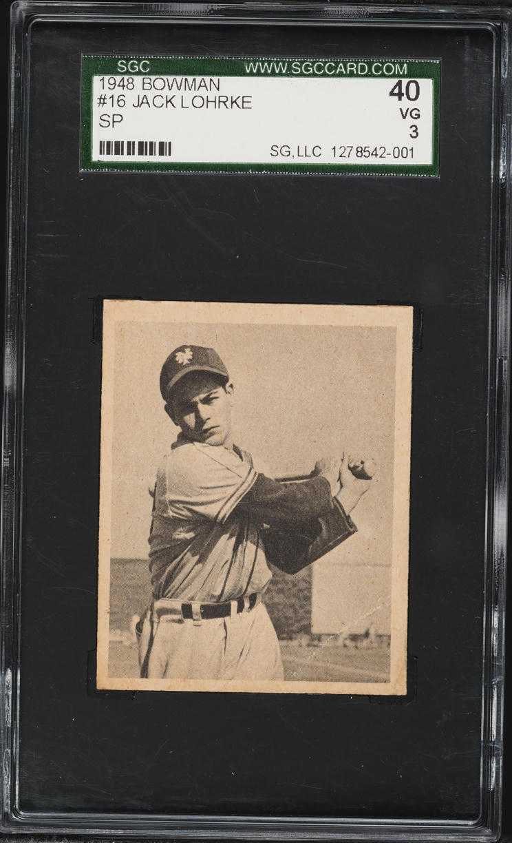 1948 Bowman Jack Lohrke SHORT PRINT #16 SGC 3 VG