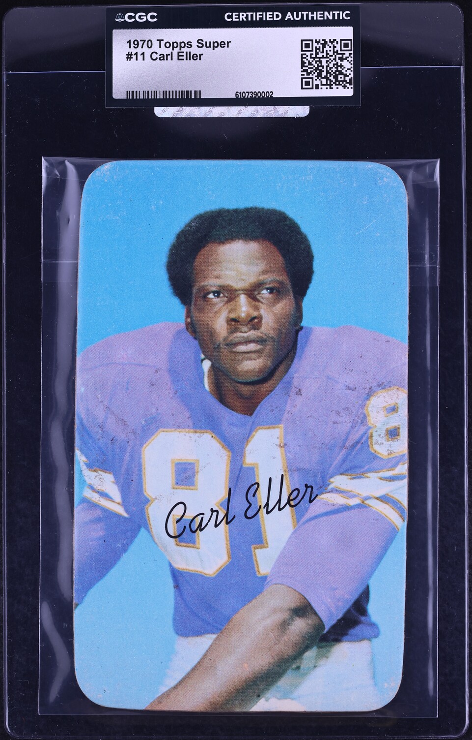 1970 Topps Super Football Carl Eller #11 CGC AUTH