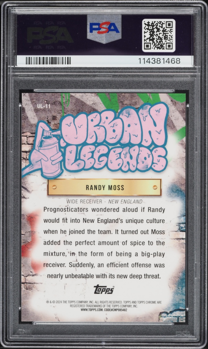 2024 Topps Chrome Urban Legends Randy Moss #UL11 PSA 10 GEM MINT