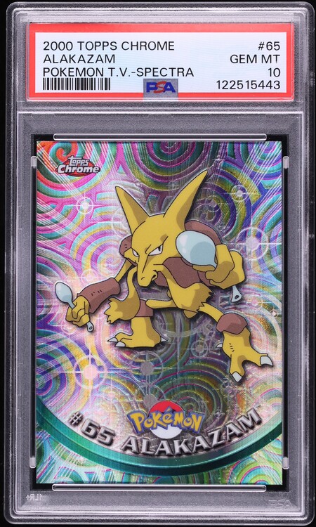 2000 Topps Chrome Pokemon Series 1 Spectra Alakazam #65 PSA 10 GEM MINT