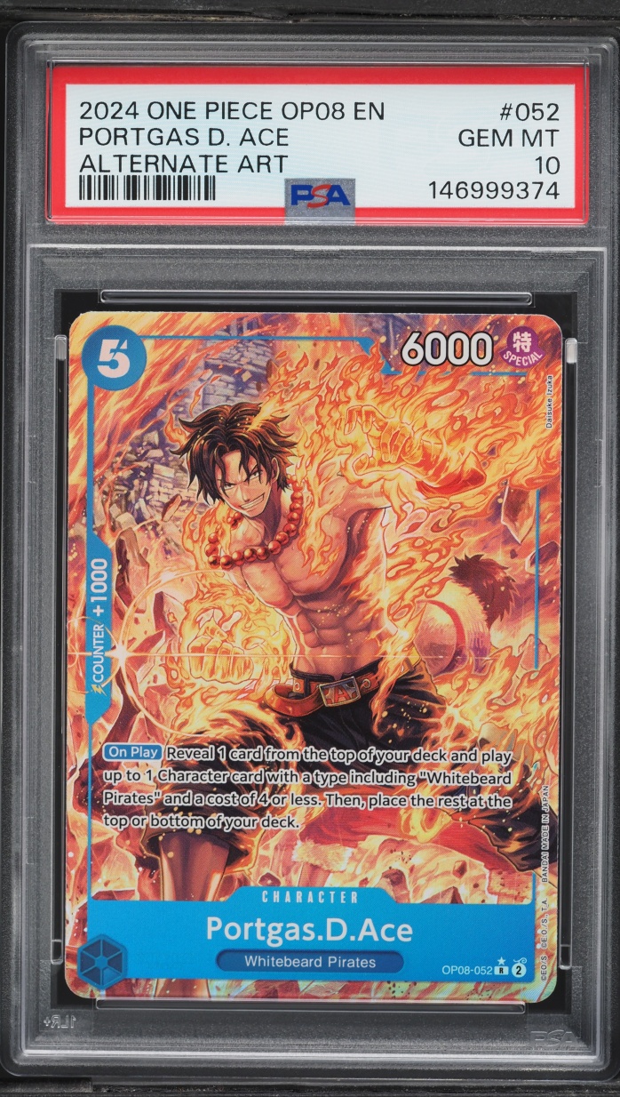 2024 One Piece Two Legends Alt Art Portgas D. Ace #OP08-052 PSA 10 GEM MINT