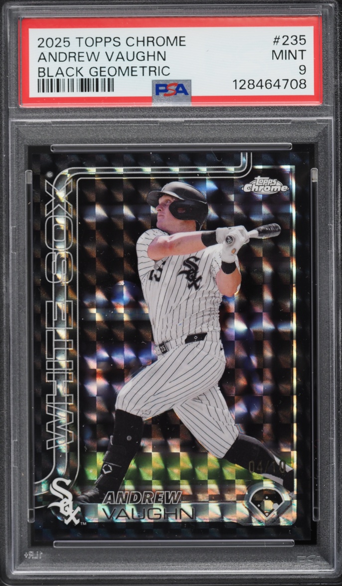 2025 Topps Chrome Black Geometric Andrew Vaughn /10 #235 PSA 9 MINT
