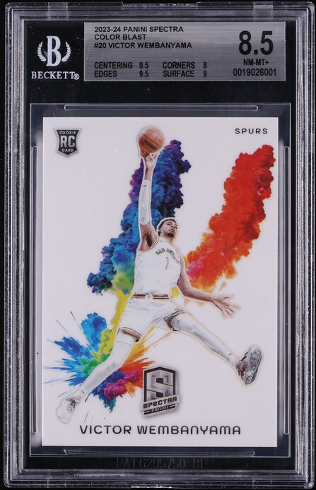 2023 Panini Spectra Color Blast Victor Wembanyama ROOKIE #20 BGS 8.5 NM-MT+