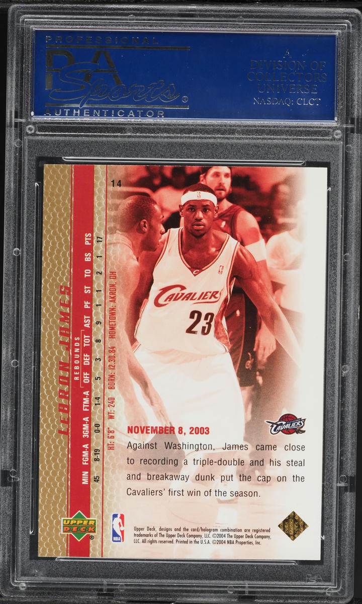 2003 Upper Deck Phenomenal Beginning Gold LeBron James ROOKIE #14 PSA 10 GEM