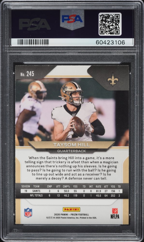 2020 Panini Prizm Taysom Hill #245 PSA 10 GEM MINT