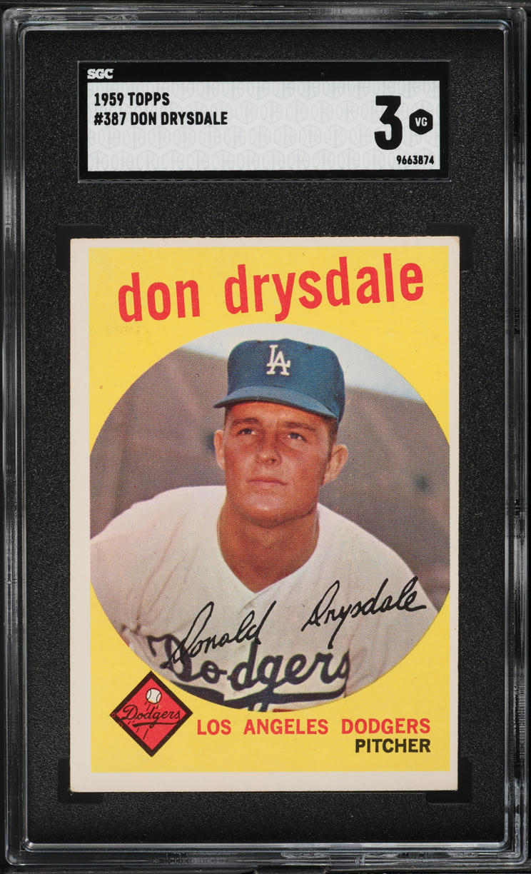 1959 Topps Don Drysdale #387 SGC 3 VG