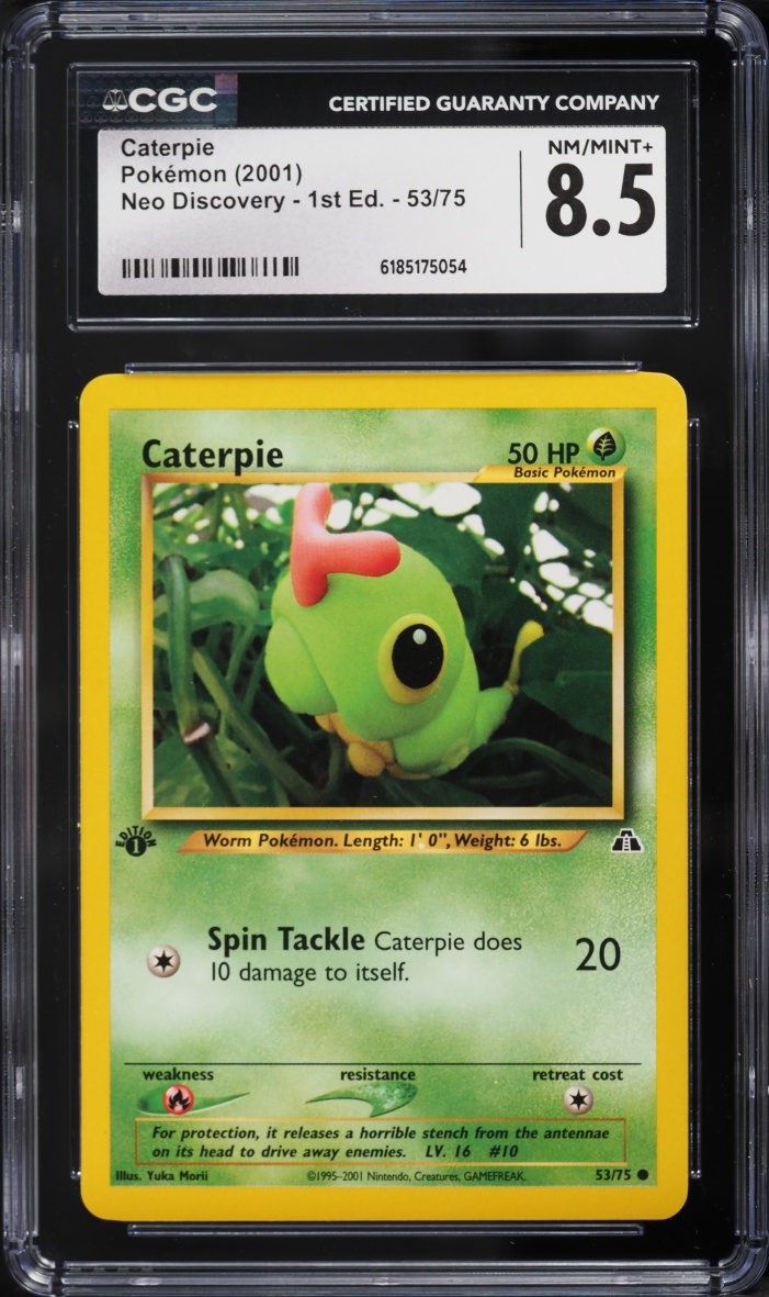 2001 Pokemon Neo Discovery 1st Edition Caterpie #53 CGC 8.5 NM-MT+