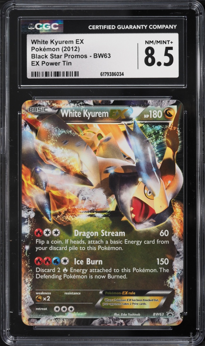 2012 Pokemon Black & White Black Star Promo EX Power Tin White Kyurem EX #BW63 CGC 8.5 NM-MT+