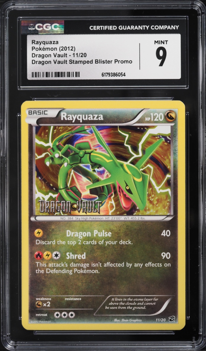 2012 Pokemon Black & White Dragon Vault Stamped Blister Promo Rayquaza #11 CGC 9 MINT