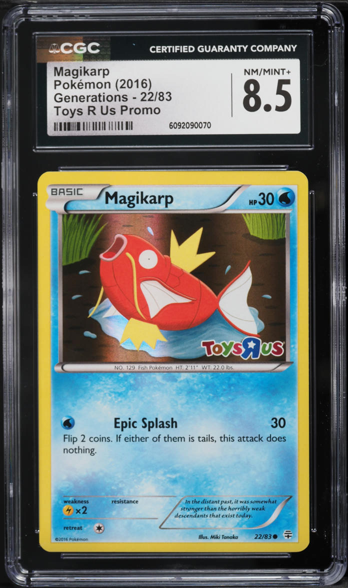 2016 Pokemon XY Generations Toys R Us Promo Magikarp #22 CGC 8.5 NM-MT+ ...