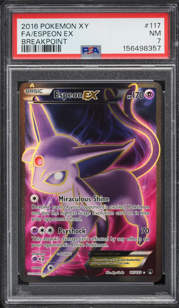 2016 Pokemon XY BREAKpoint Full Art Espeon EX #117 PSA 7 NRMT