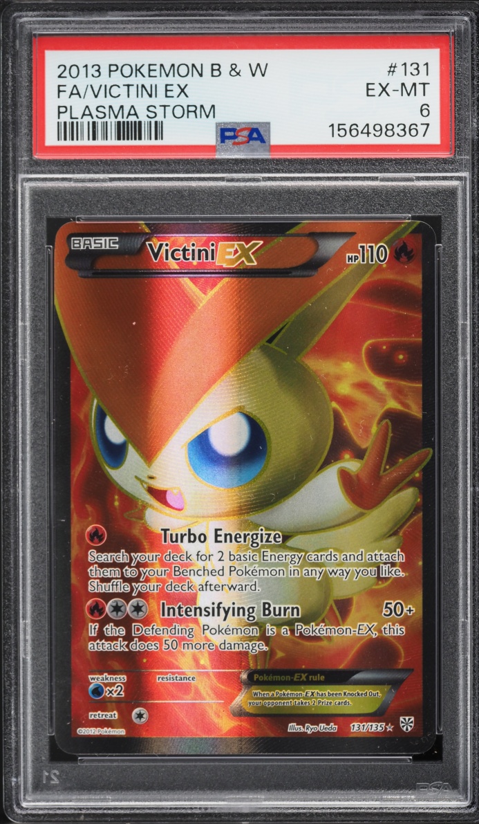 2013 Pokemon Black & White Plasma Storm Full Art Victini EX #131 PSA 6 EXMT