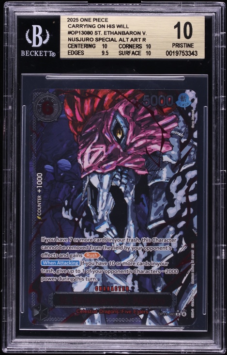 2025 One Piece Carrying On His Will Alt Art St. Ethanbaron V. Nusjuro #OP13-080 BGS 10 PRISTINE