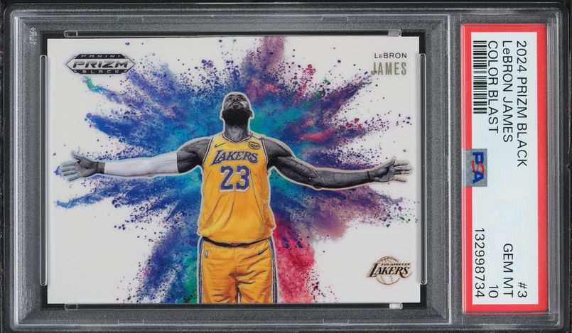 2024 Panini Prizm Black Color Blast LeBron James #3 PSA 10 GEM