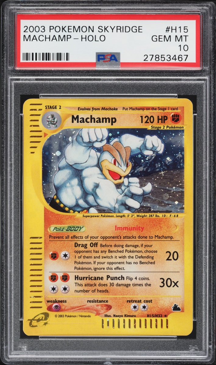 2003 Pokemon Skyridge Holo Machamp #H15 PSA 10 GEM MINT