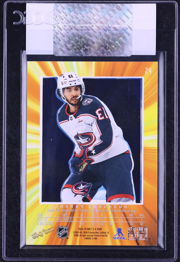 2023 Upper Deck E-X 2000 Johnny Gaudreau #24 CGC AUTH