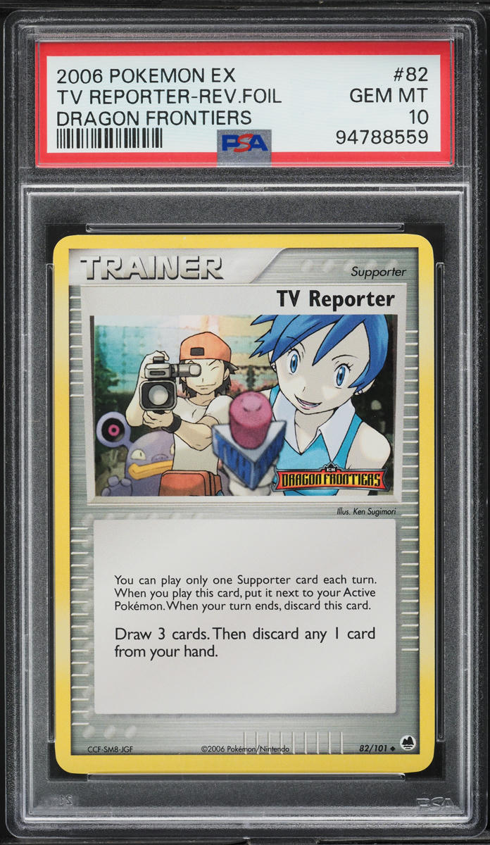 2006 Pokemon EX Dragon Frontiers Reverse Holo TV Reporter #82 PSA 10 ...