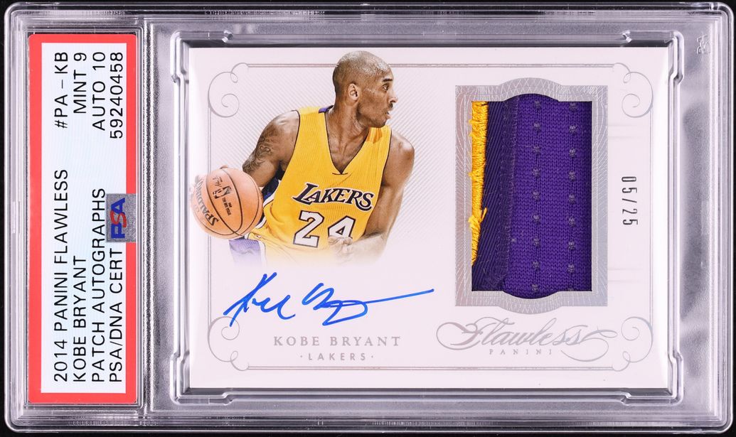 2014 Panini Flawless Kobe Bryant PATCH AUTO DNA 10 /25 #PA-KB PSA 9 ...