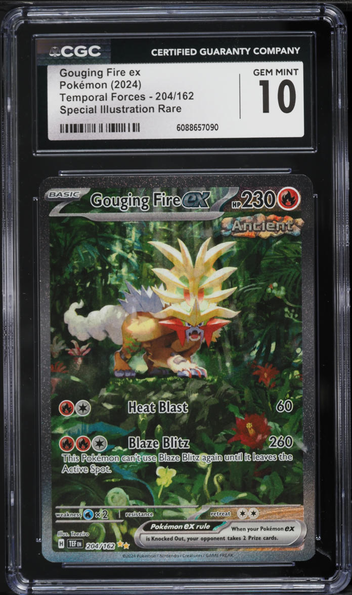 2024 Pokemon Scarlet & Violet Temporal Forces SIR Gouging Fire ex #204 CGC 10 GEM MINT