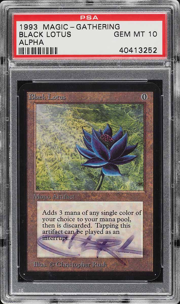 1993 Magic The Gathering MTG Alpha Black Lotus AUTO PSA 10 GEM