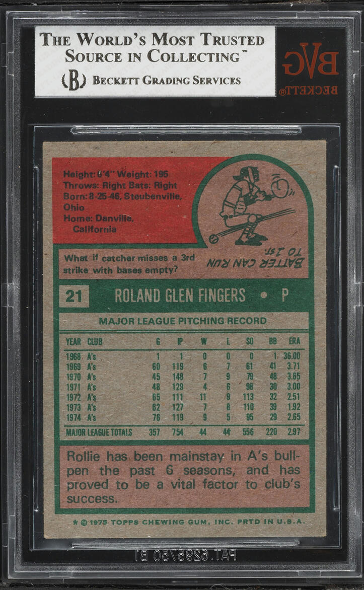1975 Topps Rollie Fingers #21 BVG 5.5 EX+