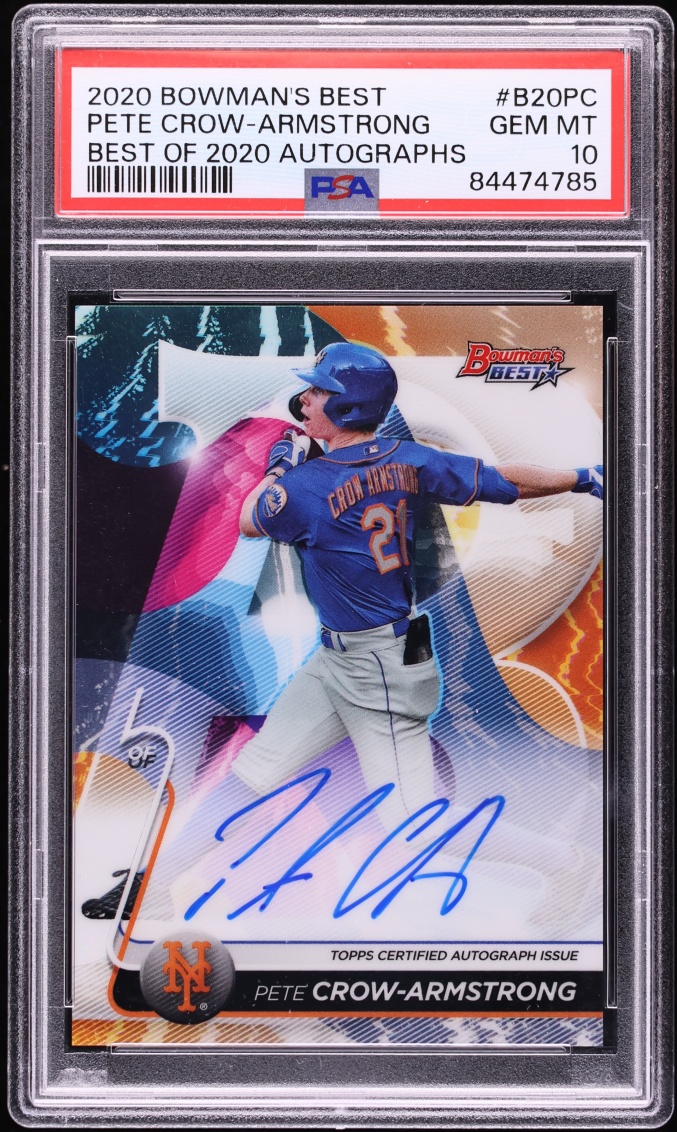 2020 Bowman's Best Of '20 Pete Crow-Armstrong PROSPECT AUTO #B20-PC PSA 10 GEM MINT