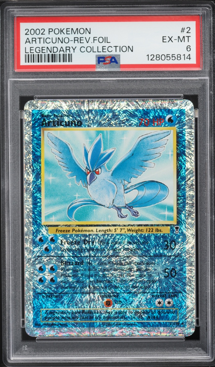 2002 Pokemon Legendary Collection Reverse Holo Articuno #2 PSA 6 EXMT