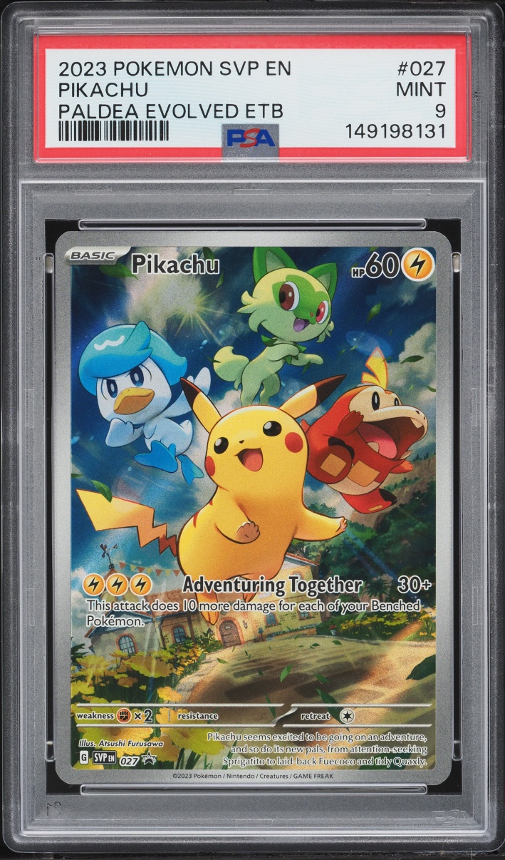 2023 Pokemon Scarlet & Violet Promo Paldea Evolved ETB Full Art Pikachu #27 PSA 9 MINT