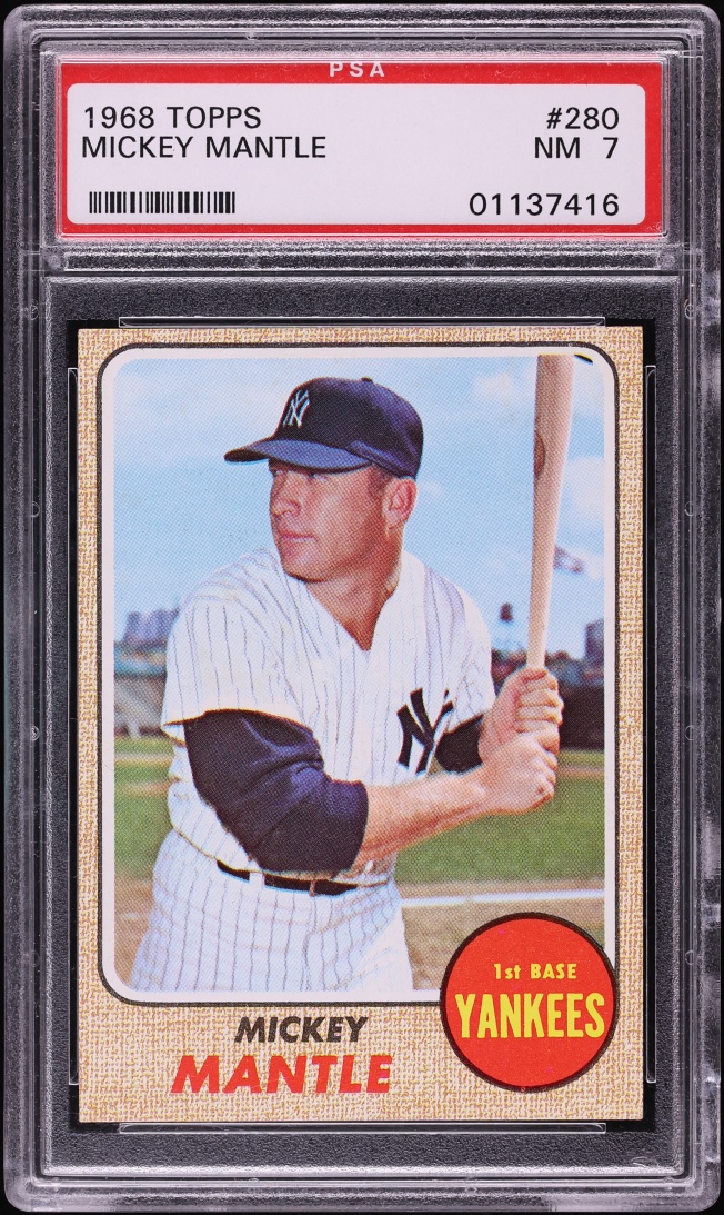 1968 Topps Mickey Mantle #280 PSA 7 NRMT
