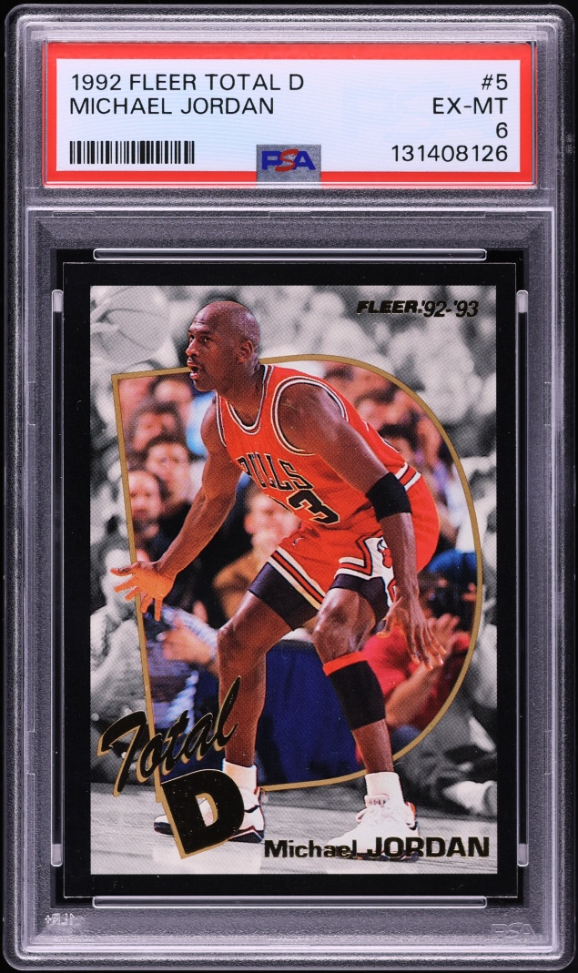 1992 Fleer Total D Michael Jordan #5 PSA 6 EXMT