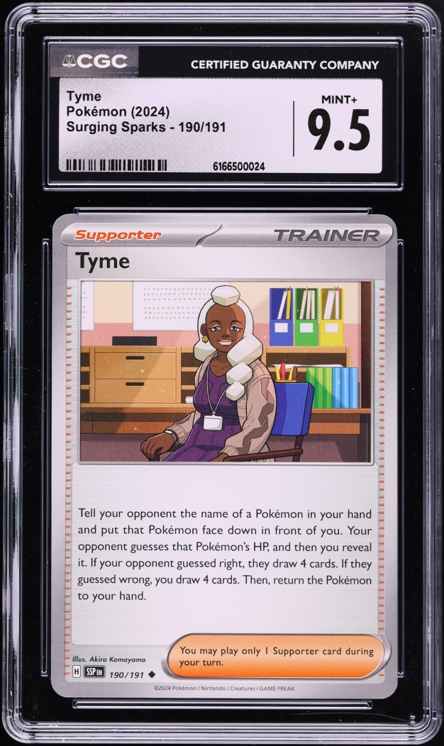 2024 Pokemon Scarlet & Violet Surging Sparks Tyme #190 CGC 9.5 MINT+
