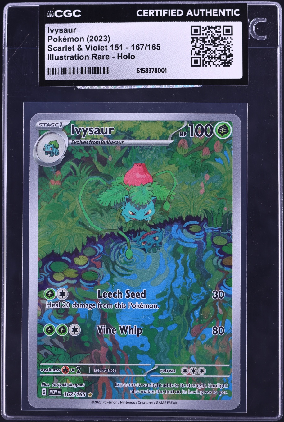 2023 Pokemon Scarlet & Violet 151 IR Ivysaur #167 CGC AUTH