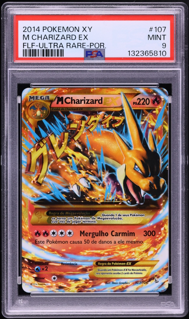 2014 Pokemon Portuguese XY Flashfire Holo M Charizard EX #107 PSA 9 MINT