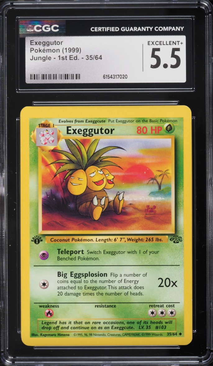 1999 Pokemon Jungle 1st Edition Exeggutor #35 CGC 5.5 EX+