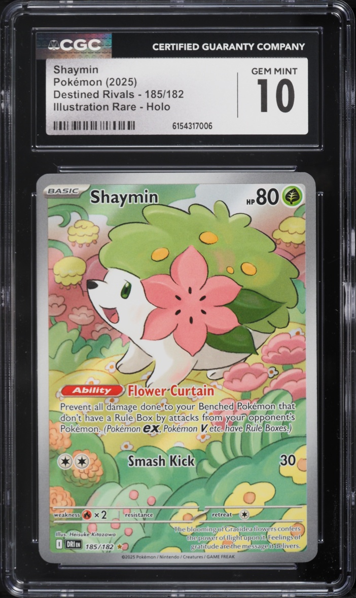 2025 Pokemon Scarlet & Violet Destined Rivals IR Shaymin #185 CGC 10 GEM MINT